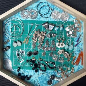 Curated Bundle Lot of 30 Pairs of Vintage to Present Silver Tone Earrings #1